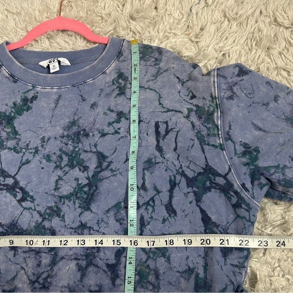 JoyLab Women's Blue Marble Print Relaxed Fit Sweatshirt - Picture 11 of 12